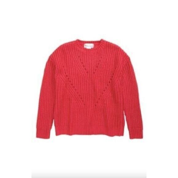 Cotton Emporium Girls Crewneck Pullover Sweater In Fuschia Small MSRP $34 - Picture 1 of 2